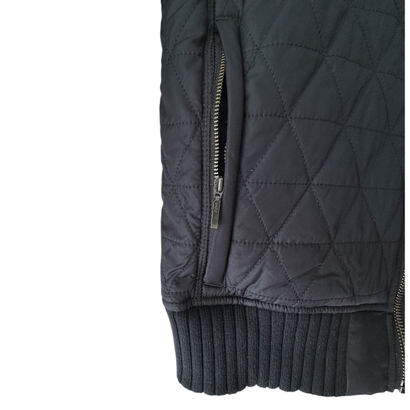 PRANA BLACK DIVA BOMBER JACKET QUILTED SHERPA LINING ZIPPER FRONT POCKETS SMALL - Picture 4 of 13